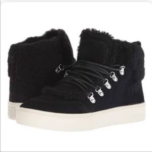 NEW Marc Fisher | Black Shearling Platform Ankle Boots 7.5